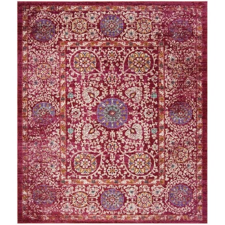 Safavieh Sutton Power Loomed Rectangle Area Rug, Fuchsia and Ivory - 8 x 10 ft. SUT402D-8